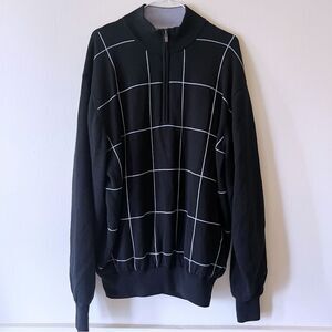 Footjoy Wool Quarter Zip Golf Sweater Lined Black  Mens Size XL